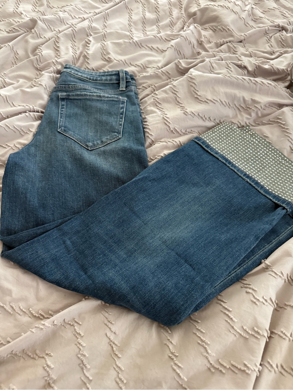Flying Monkey Blue Denim Jeggings with Patterned Cuff - size 2